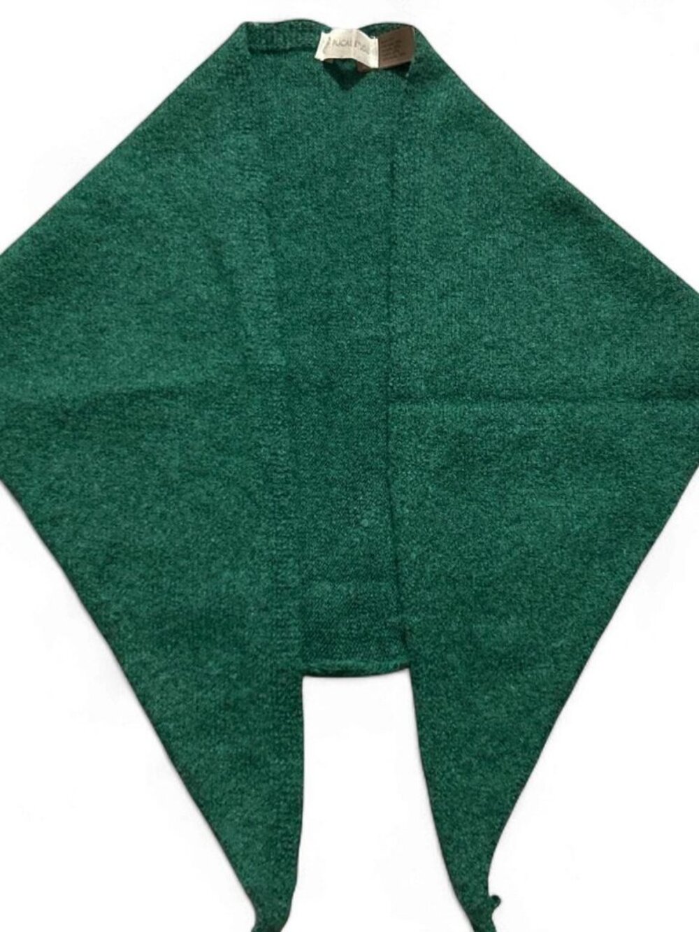 Green Triangle Scarf Wool Blend Knit Bandana Shawl